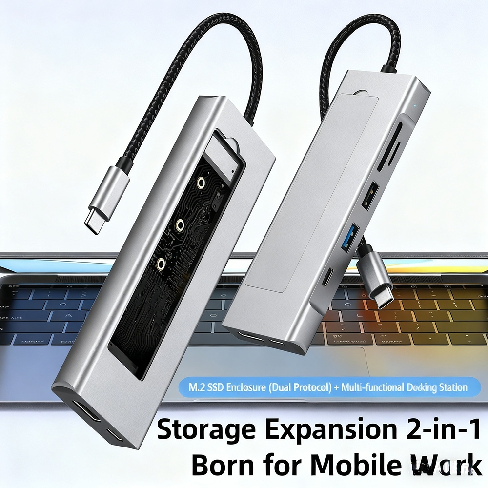 M.2 SSD enclosure docking station Type-C Hub 3.2 with 10G SSD enclosure multi-port expansion dock