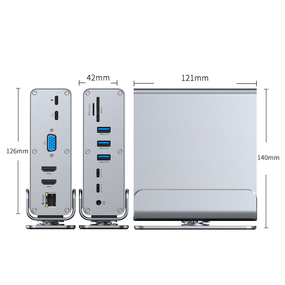 Type-c3.2 10G Gen2拓展坞4K60hz3屏MST异显DP现货15合扩展坞