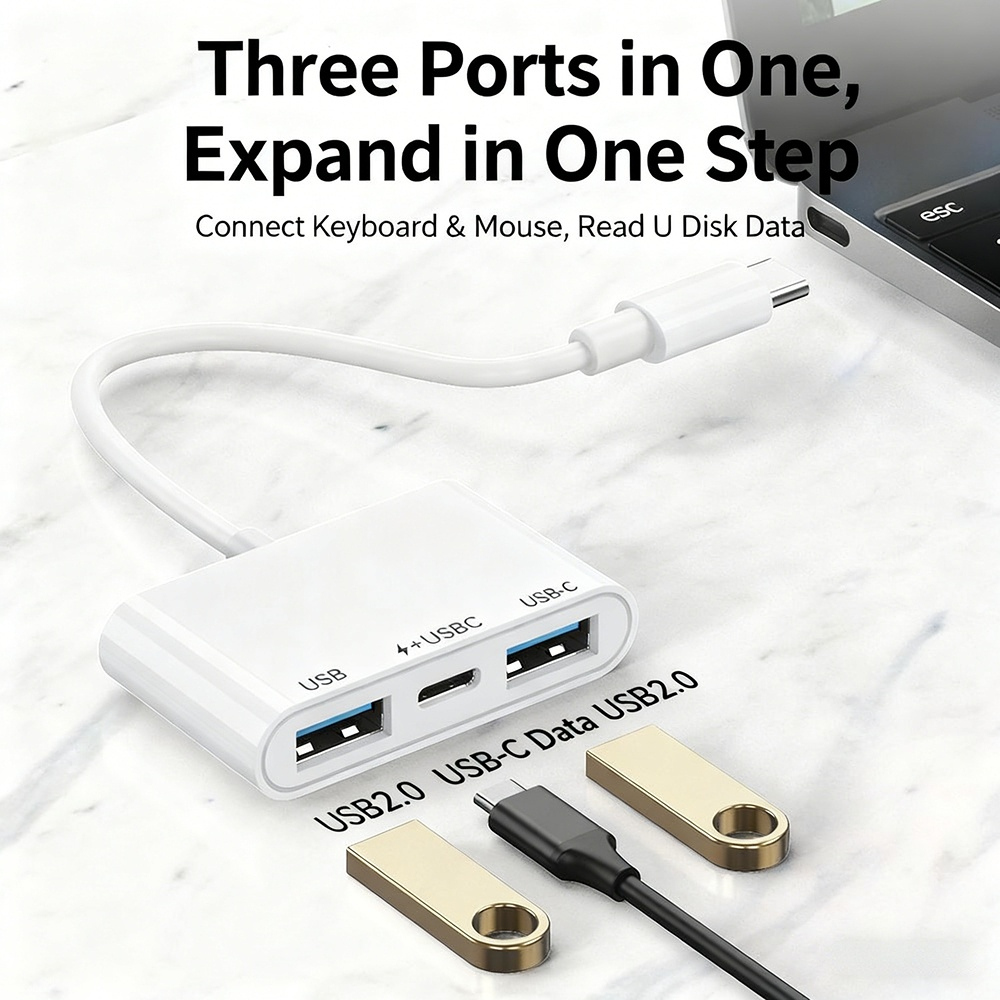 Type-C OTG Multifunctional Adapter: All-in-One Hub for Mobile Phones — PD Fast Charging, Data Conversion, and Card Reader