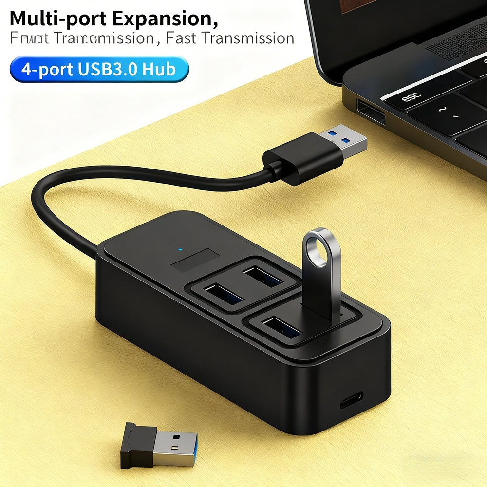 1-to-4 Type-C splitter DC power hub 3.0 for laptops and tablets to connect to USB hub