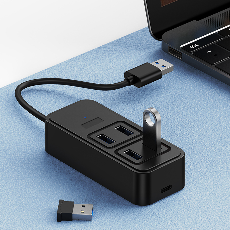 一拖四typec分线器DC供电hub3.0笔记本平板电脑转接usb集线器