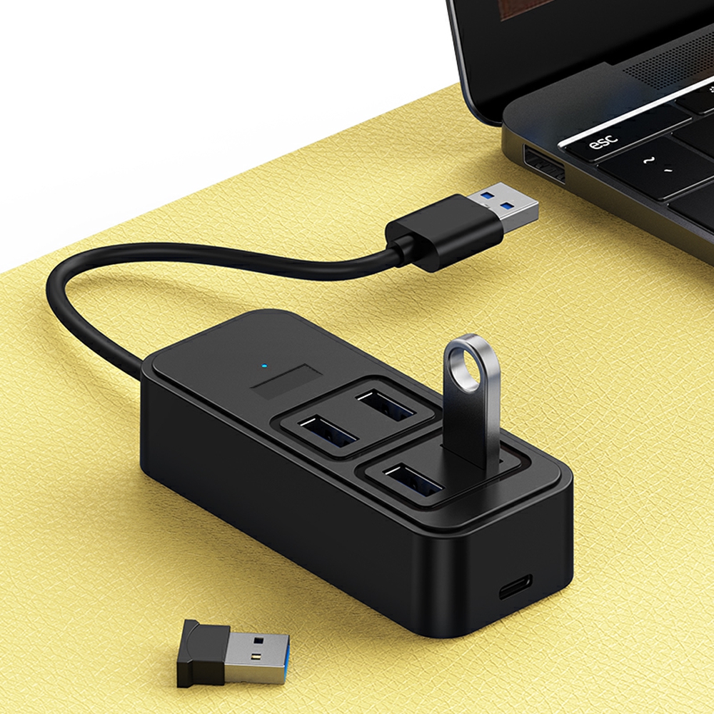 1-to-4 Type-C splitter DC power hub 3.0 for laptops and tablets to connect to USB hub