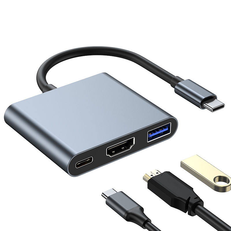 type-c拓展坞转高清4K30Hz网卡USB3.0厂家批发hub3.0转换器