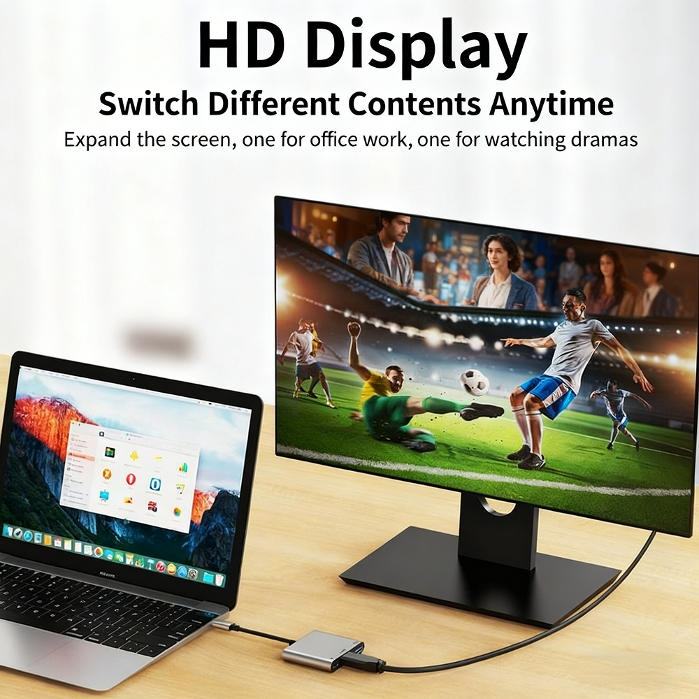 Type-C docking station to HD 4K 30Hz network card USB 3.0 converter - wholesale from manufacturer.