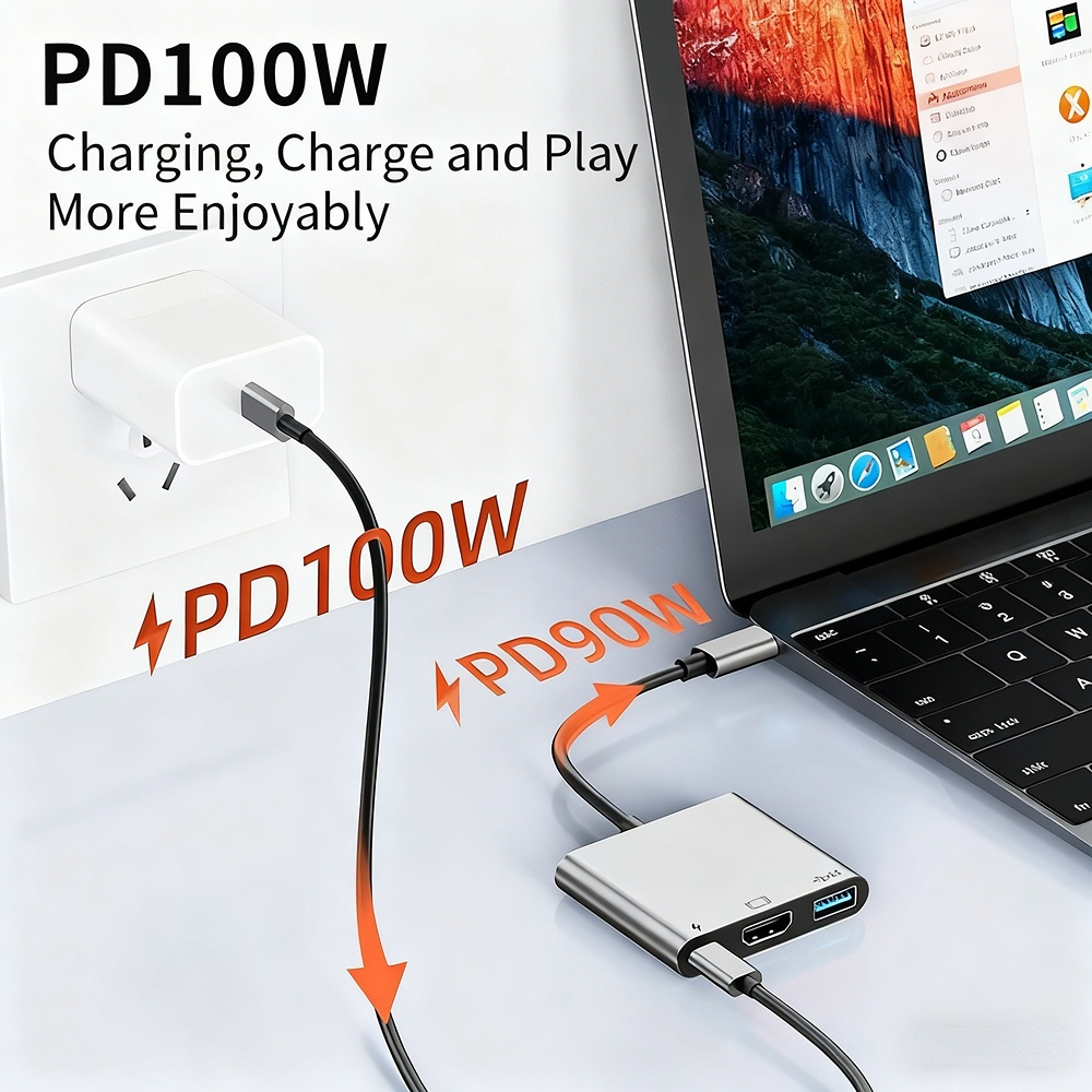 Type-C docking station to HD 4K 30Hz network card USB 3.0 converter - wholesale from manufacturer.