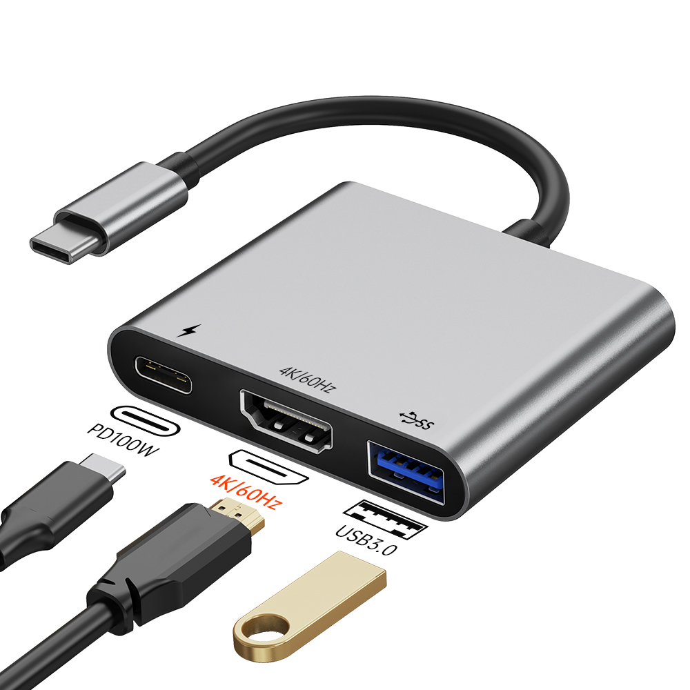 usb拓展坞type-c hub4k60hz/120hz现货OEM LOGO定制扩展坞