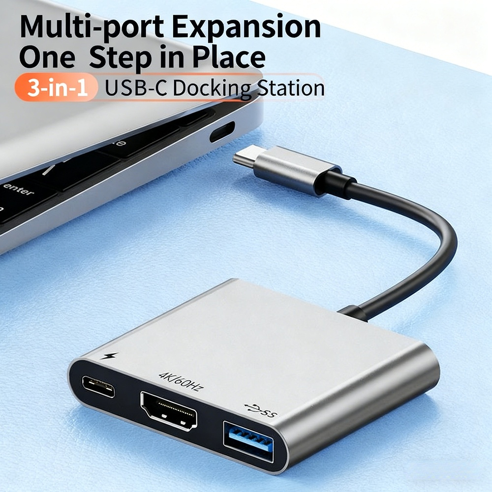 USB docking station Type-C hub 4K 60Hz/120Hz, in stock, OEM logo customizable docking station.
