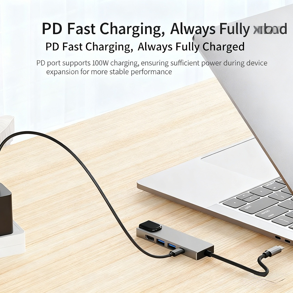 Type-C docking station, USB converter, screen mirroring, network card, laptop 5-in-1 docking station
