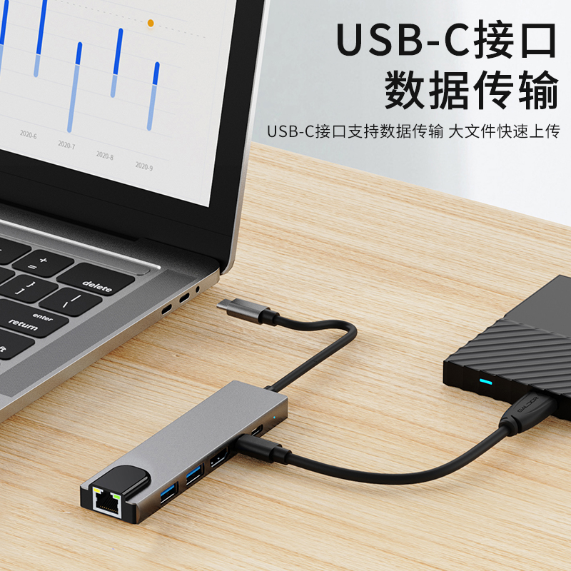 type-c拓展坞rj45千兆网适用于macbook笔记本usb扩展坞