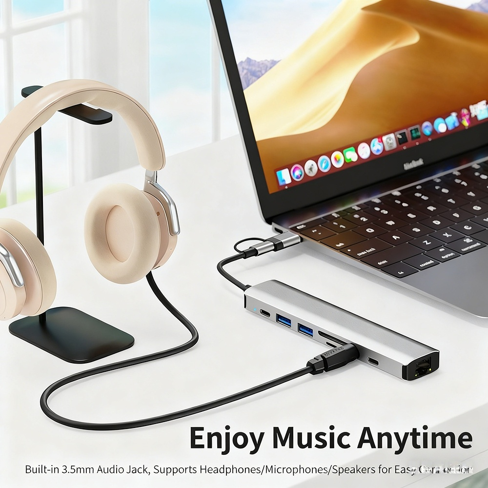 Expansion Network Adapter (RJ45) — Type-C to Ethernet Cable Converter — USB 100Mbps Wired Network Card for PC