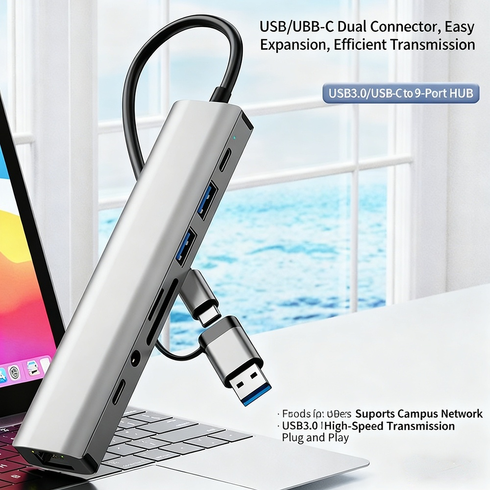 Expansion Network Adapter (RJ45) — Type-C to Ethernet Cable Converter — USB 100Mbps Wired Network Card for PC