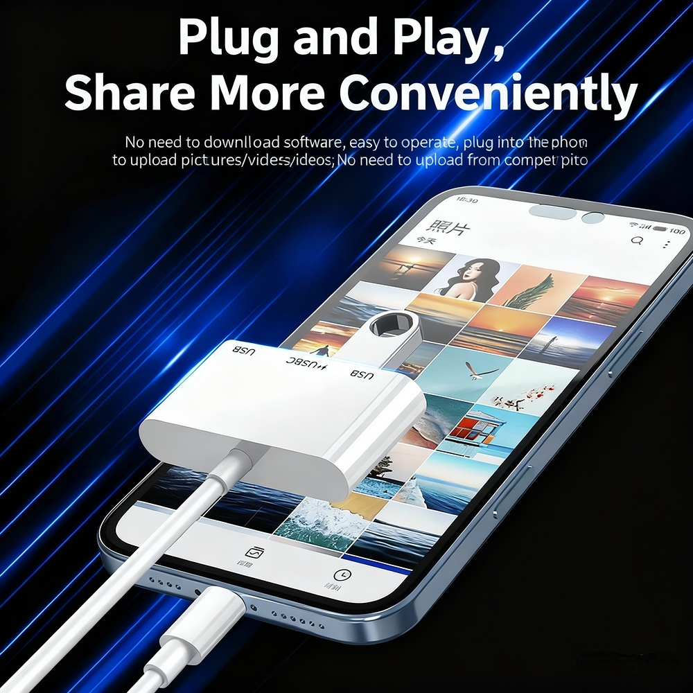 Type-C OTG Multifunctional Adapter: All-in-One Hub for Mobile Phones — PD Fast Charging, Data Conversion, and Card Reader