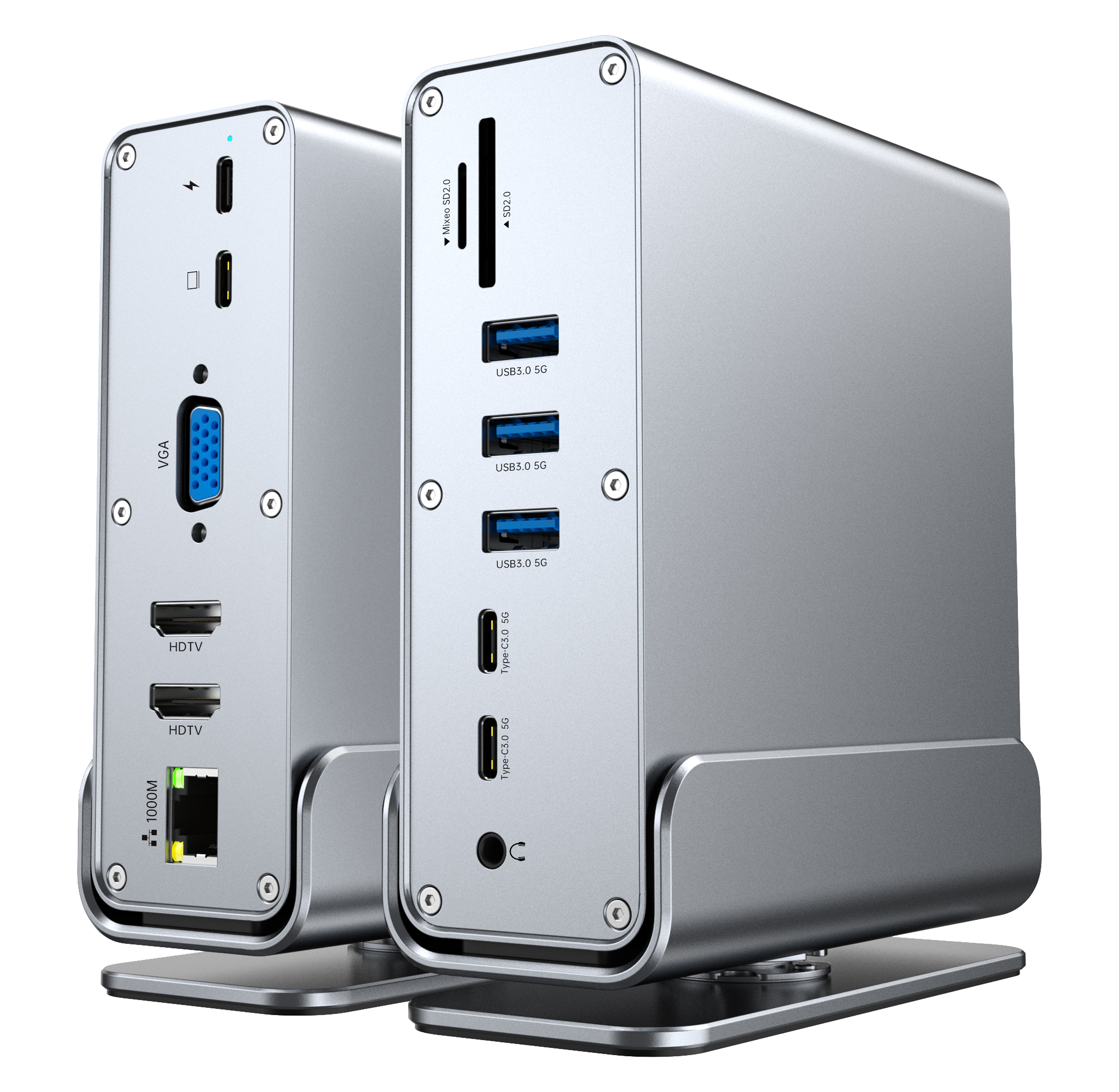 Type-c3.2 10G Gen2拓展坞4K60hz3屏MST异显DP现货15合扩展坞