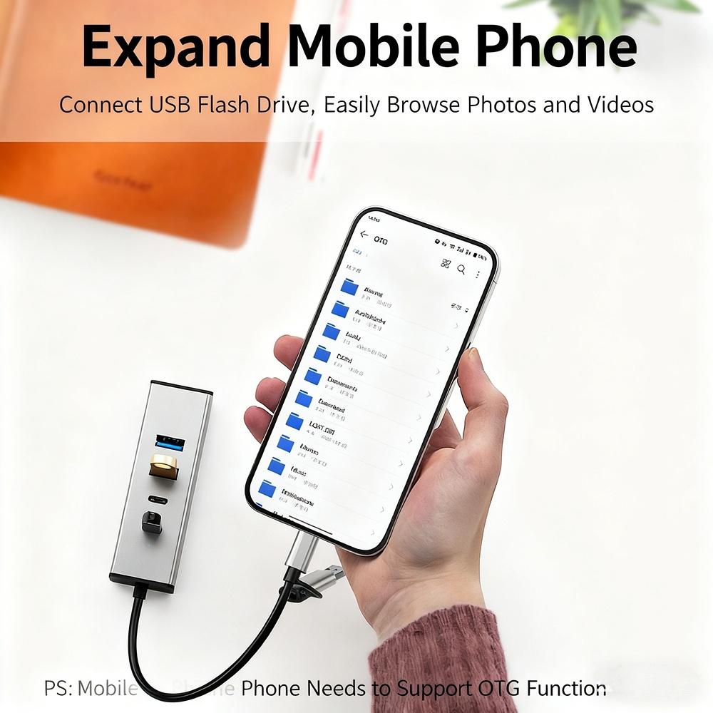 USB 3.0 hub 3.1 Gen2 hub 10Gbps laptop 2-in-1 splitter