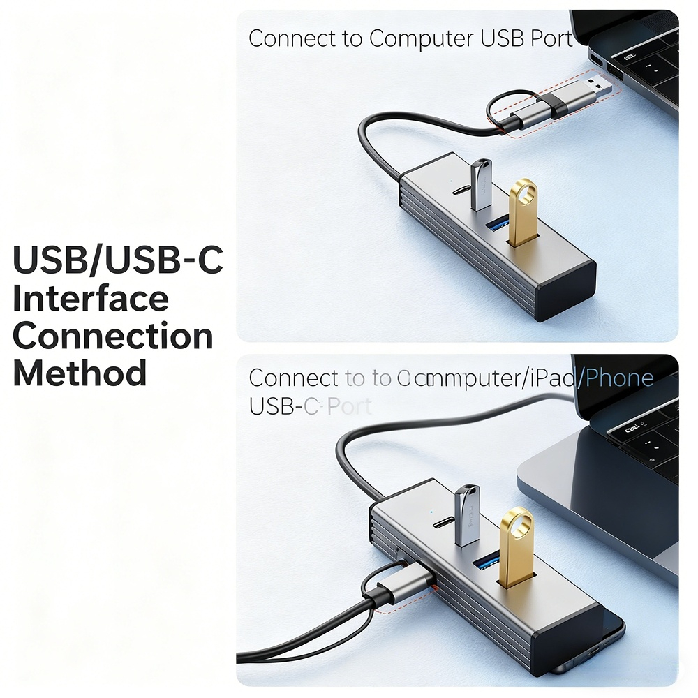 USB 3.0 hub 3.1 Gen2 hub 10Gbps laptop 2-in-1 splitter