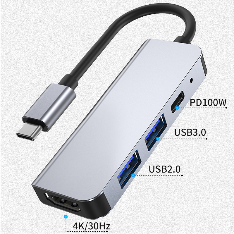 The 3.0 hub is a multi-port docking station compatible with Huawei and Apple computers using Type-C technology.