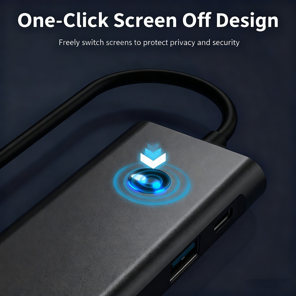 TYPE-C docking station 3.2 4K 60Hz, one-click screen-off, 7-in-1 laptop docking station with multiple interfaces
