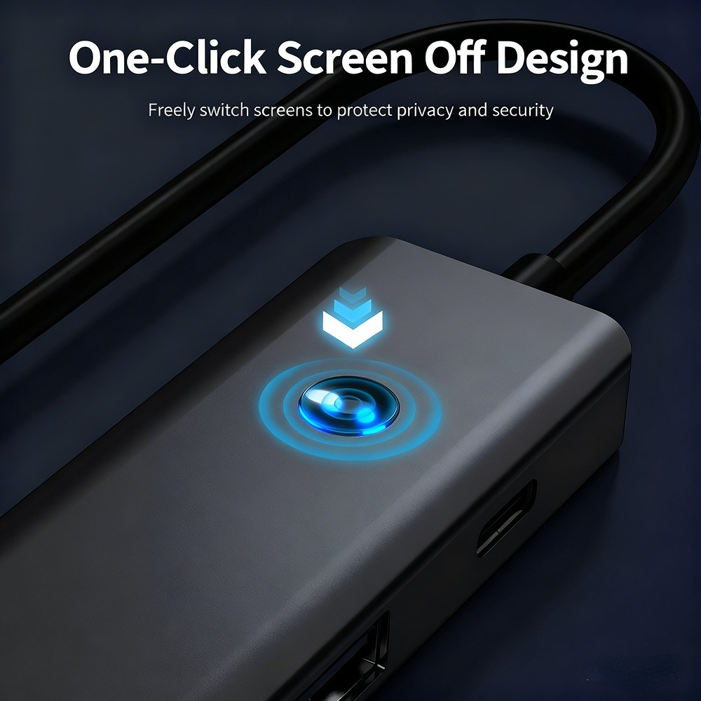 TYPE-C docking station 3.2 4K 60Hz, one-click screen-off, 7-in-1 laptop docking station with multiple interfaces