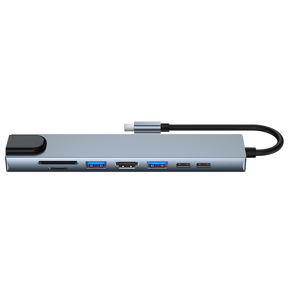 New Type-C docking station, USB converter, screen mirroring, network card, laptop 8-in-1 docking station