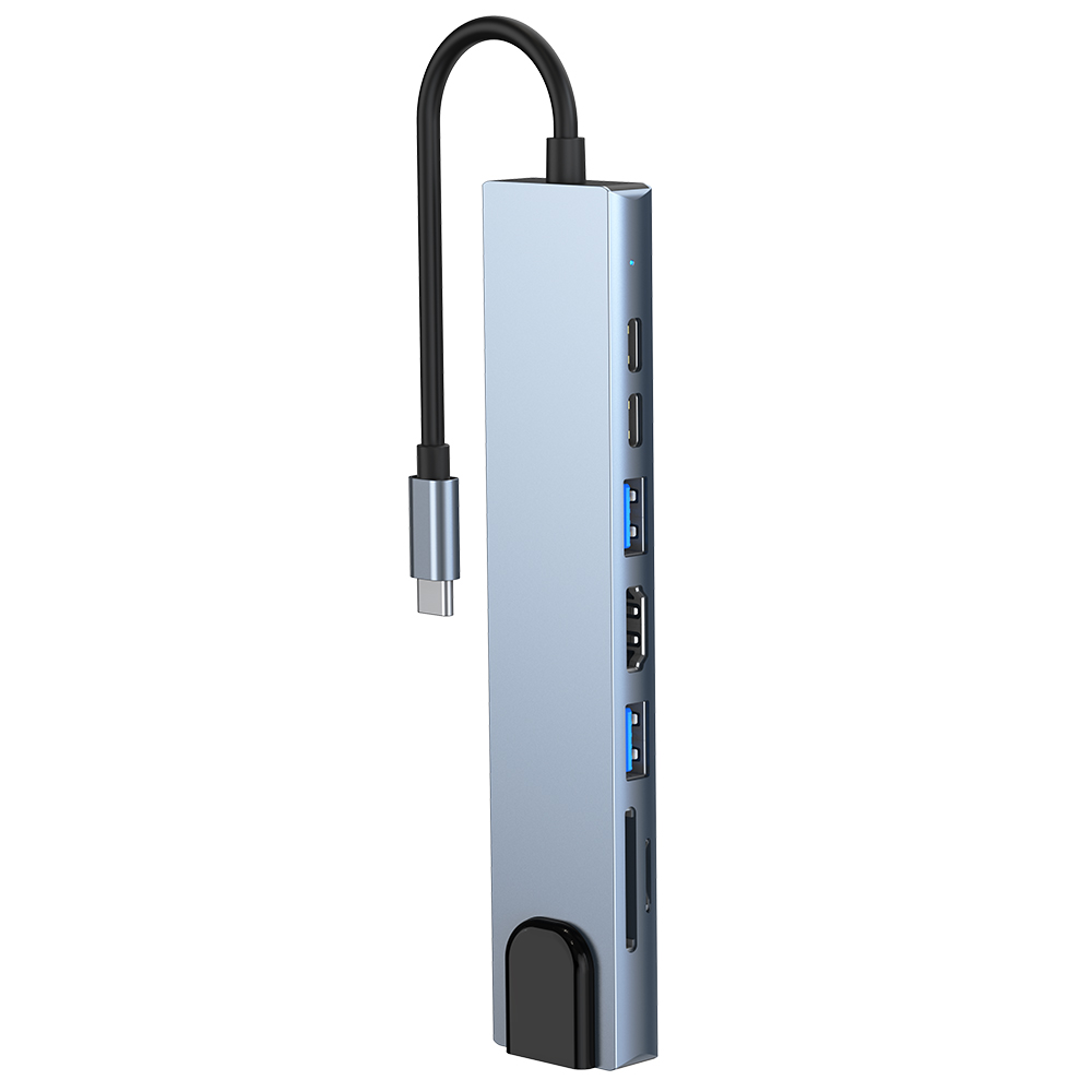 New Type-C docking station, USB converter, screen mirroring, network card, laptop 8-in-1 docking station