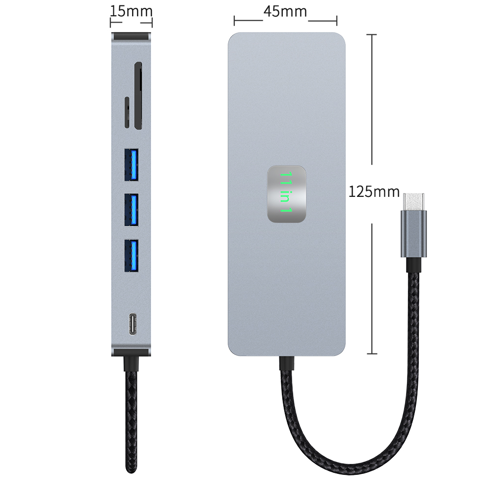Type-C hub 3.0 network port 4K 30Hz/60Hz multi-interface expansion dock manufacturer, in stock, OEM customization available.