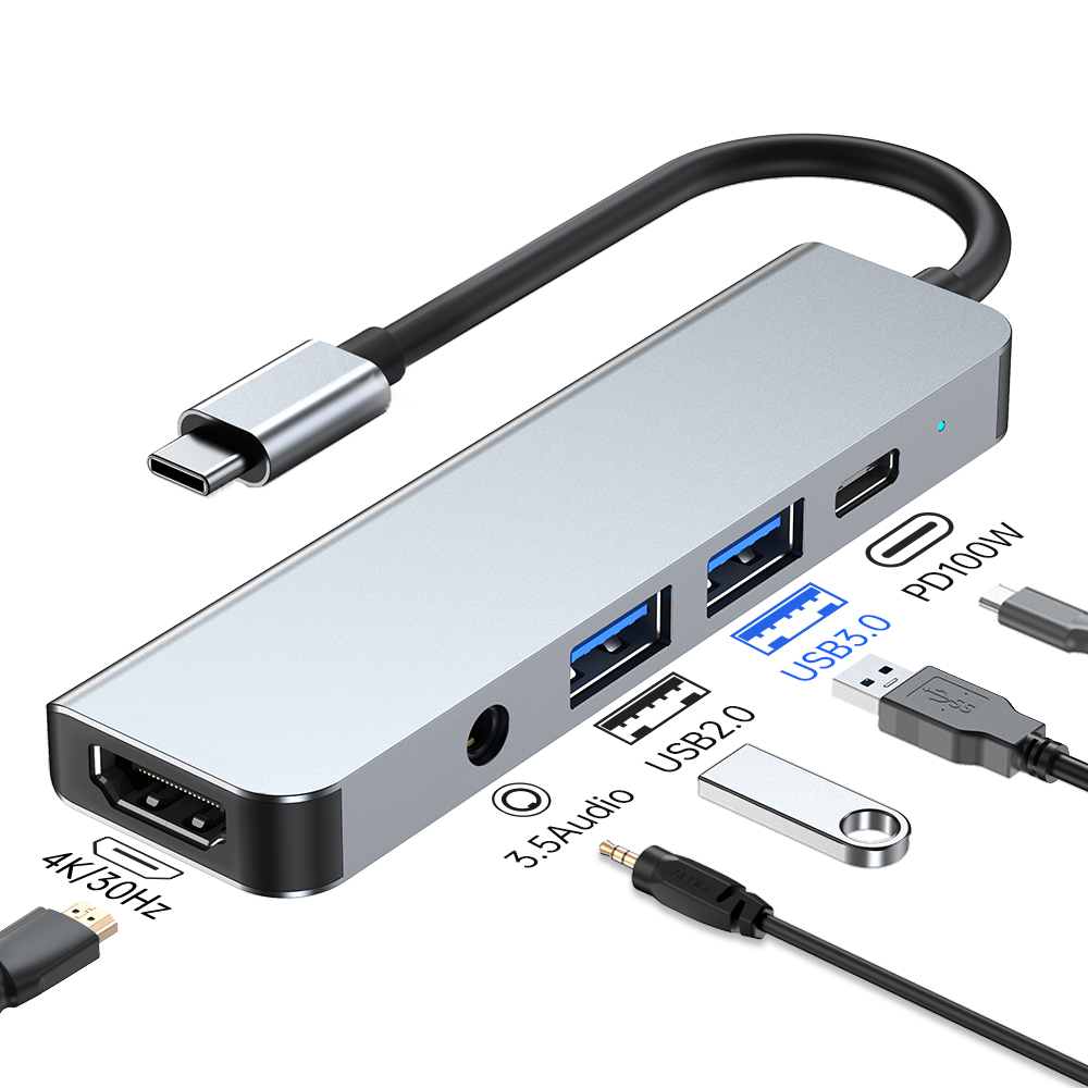 usb3.0tpye-c拓展坞Audio hub适用于苹果华为电脑扩展坞