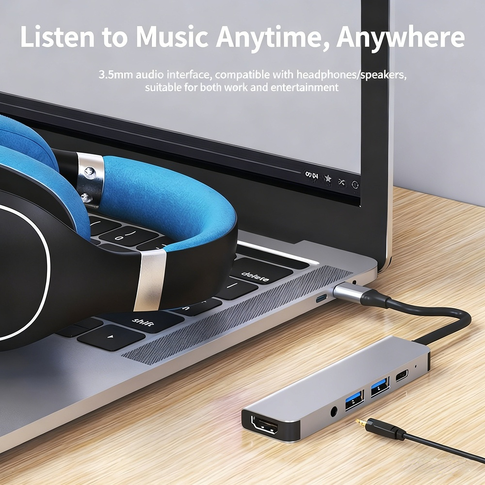 USB 3.0 Type-C expansion dock Audio Hub is suitable for Apple and Huawei computer expansion docks