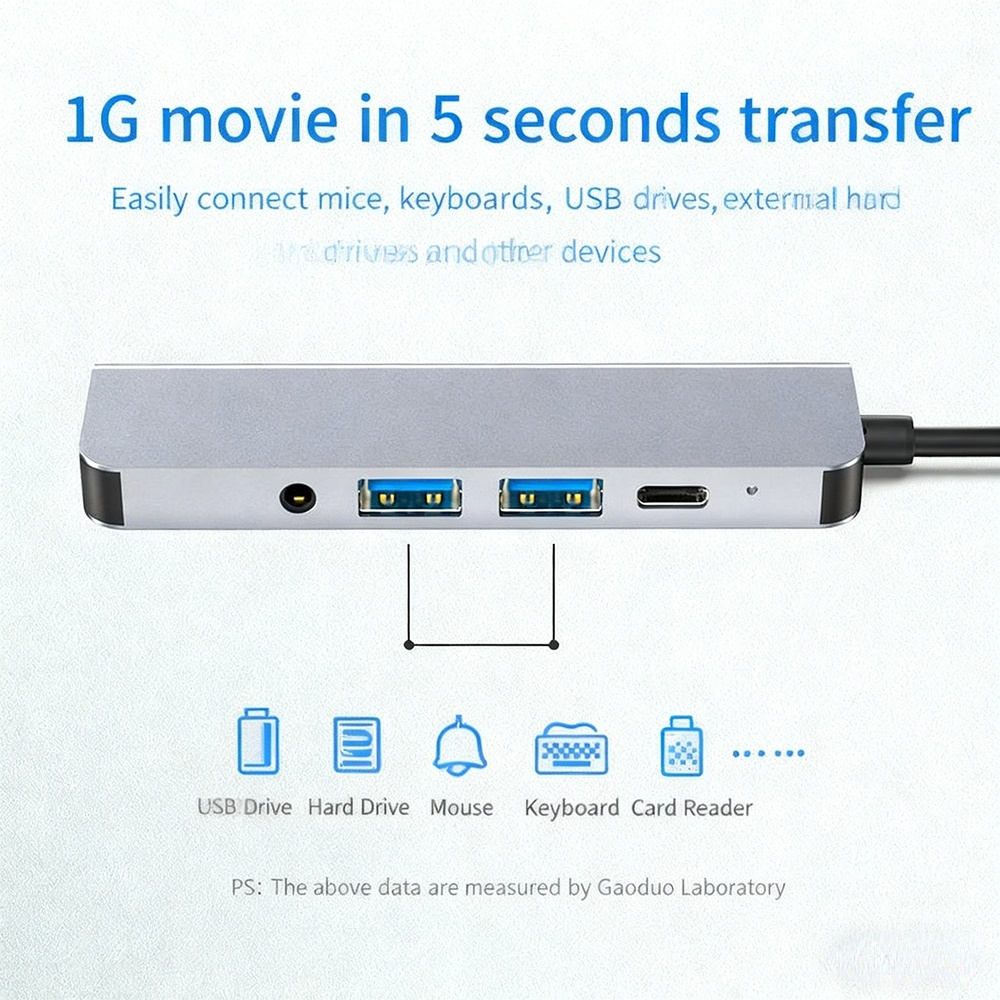 USB 3.0 Type-C expansion dock Audio Hub is suitable for Apple and Huawei computer expansion docks