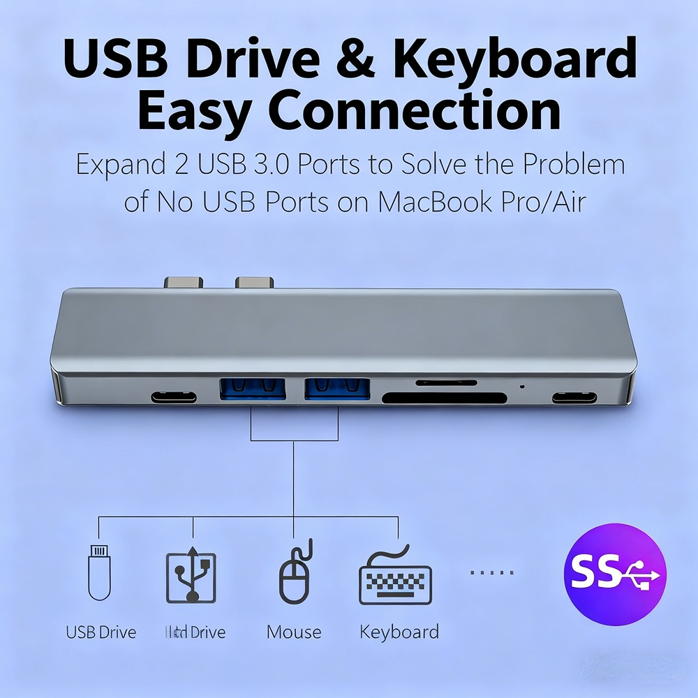 Apple computer adapter 3.0 hub Thunderbolt 3 for MacBook Apple docking station