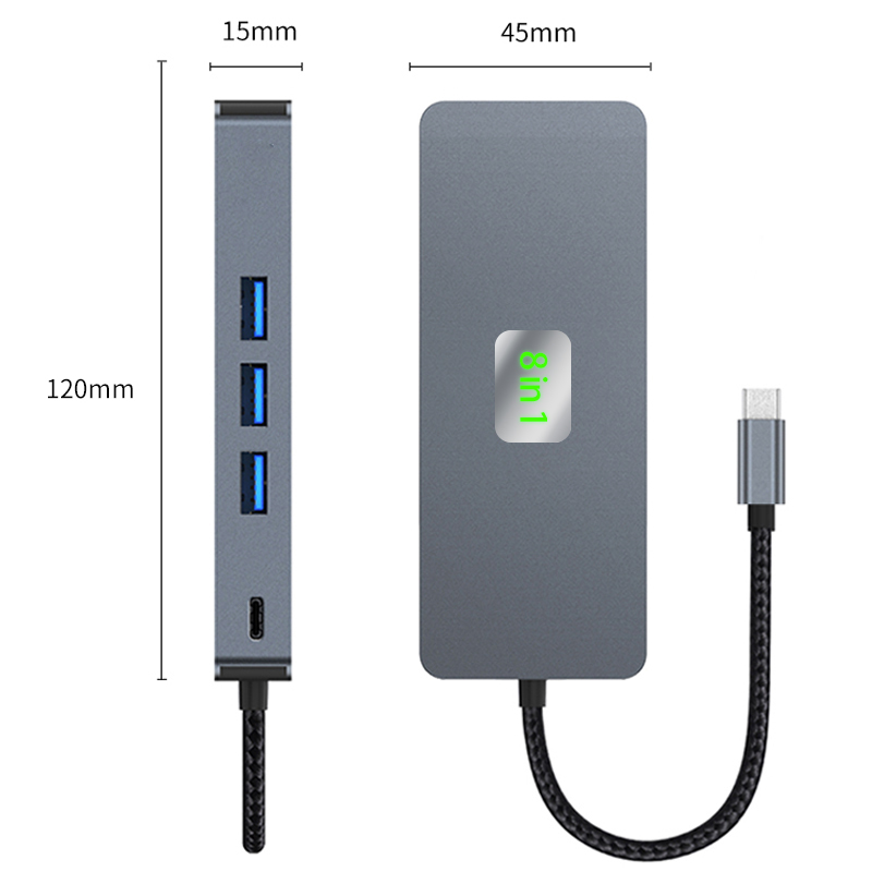 高清4K60h同屏9合一usb3.0 网口sd tf现货48小发type-c扩展坞