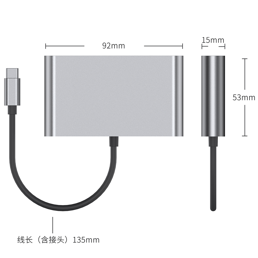 Type-C docking station to HD 4K 30Hz network card USB 3.0 converter - wholesale from manufacturer.