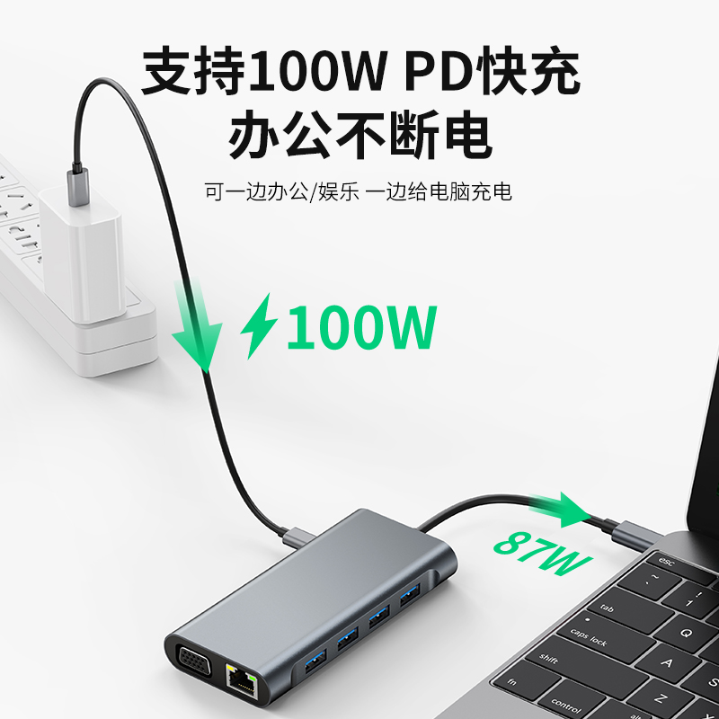 工厂定制十一合一扩展坞 usb3.0 网卡适用于苹果笔记本转换器