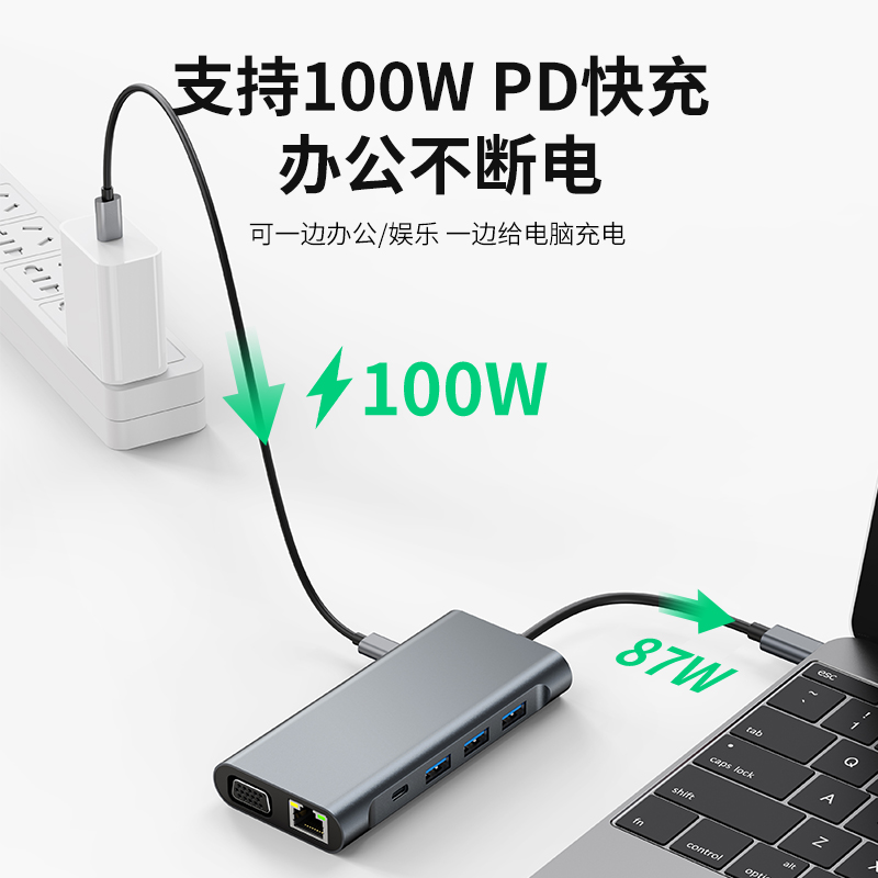 typec扩展适用华为笔记本usb苹果macbookpro电脑转换器