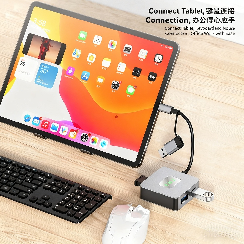 Type-C 3.2 hub, Gen2 laptop hub, 1-to-4 2-in-1 10Gbps splitter