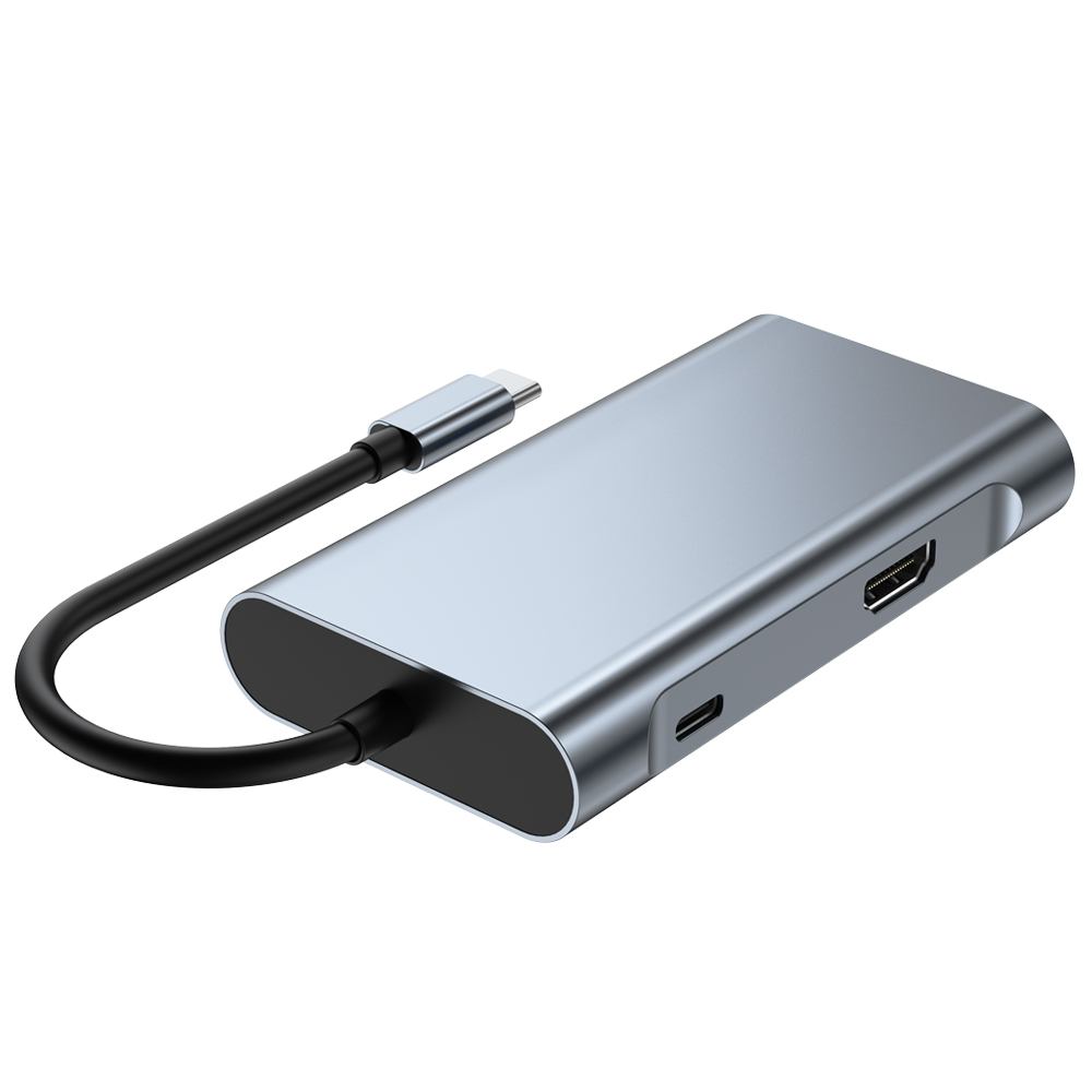 7-in-1 USB Hub for Laptops, Compatible with Apple MacBook Type-C Dock, Multiple Interfaces
