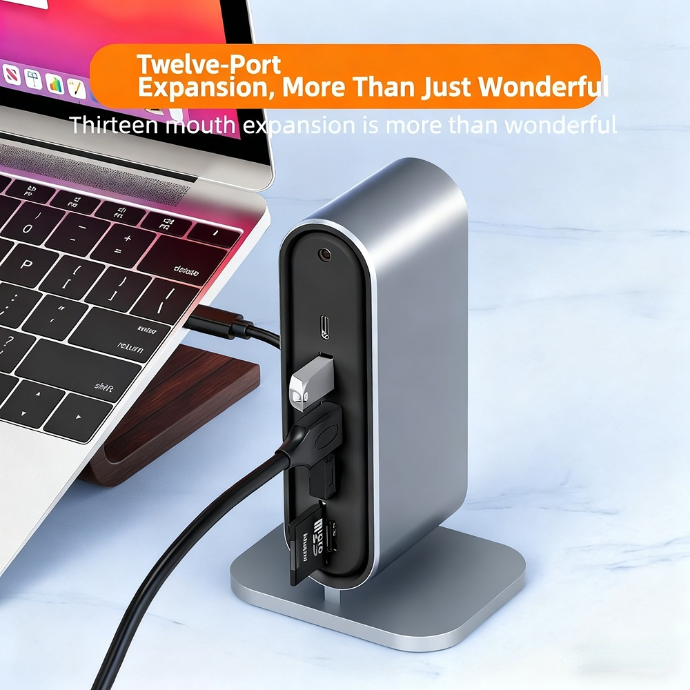 12-in-1 Hub Expansion Converter, Thunderbolt 3 4K 60Hz Dual Screen, Factory Direct Stock