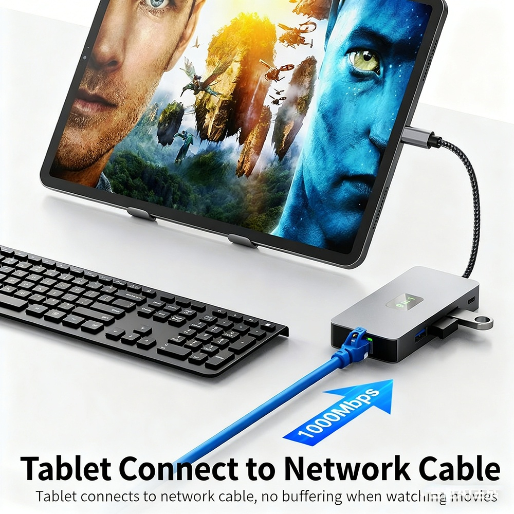High-definition 4K 60Hz screen mirroring, 9-in-1 USB 3.0 Ethernet port, SD/TF card slot, 48-inch small size, Type-C expansion dock.