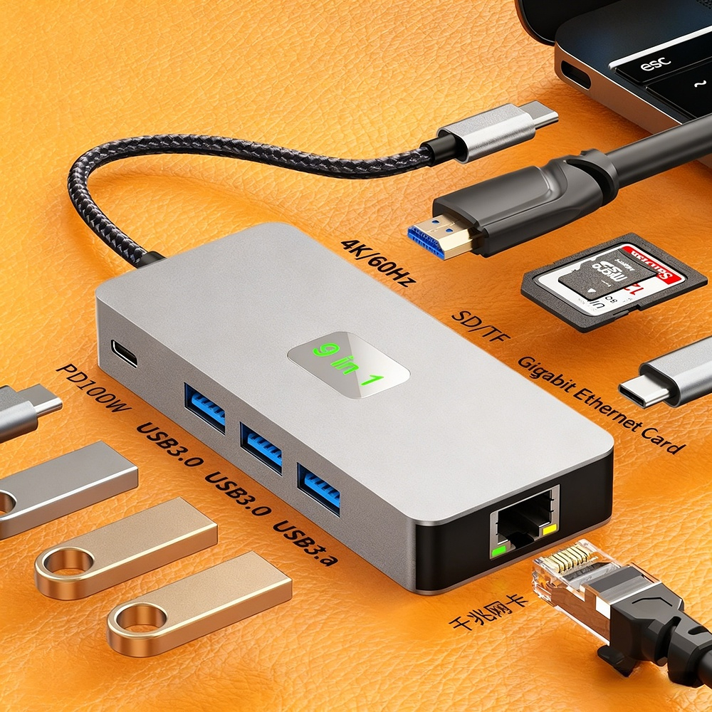High-definition 4K 60Hz screen mirroring, 9-in-1 USB 3.0 Ethernet port, SD/TF card slot, 48-inch small size, Type-C expansion dock.