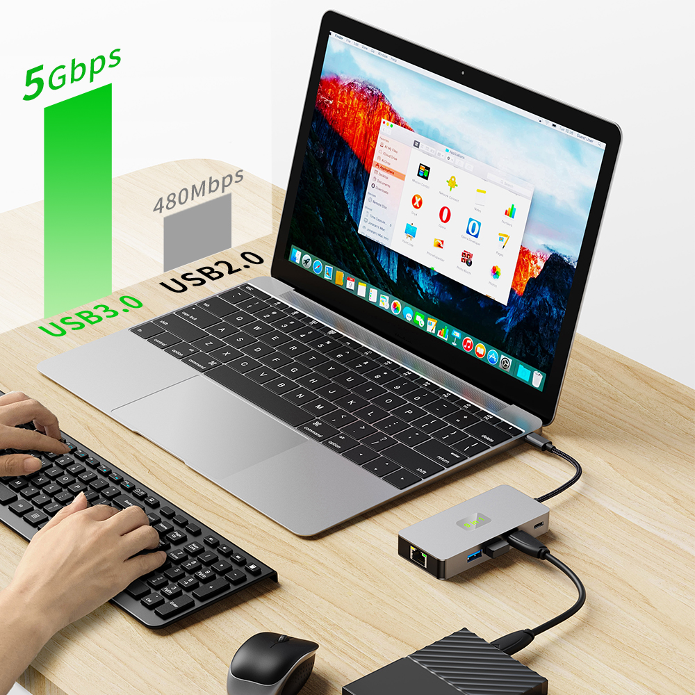 高清4K60h同屏9合一usb3.0 网口sd tf现货48小发type-c扩展坞