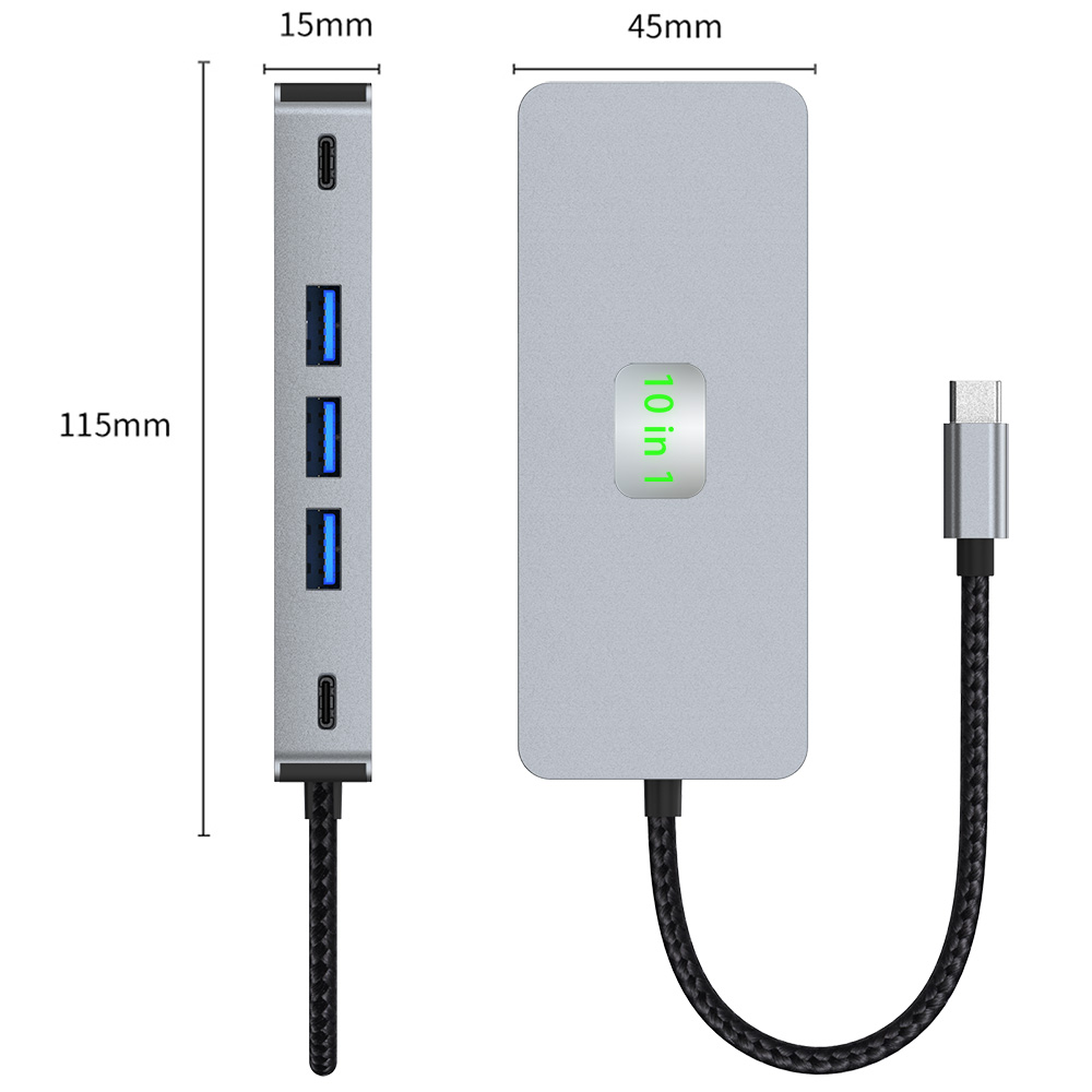 高清4K60h同屏9合一usb3.0 网口sd tf现货48小发type-c扩展坞 