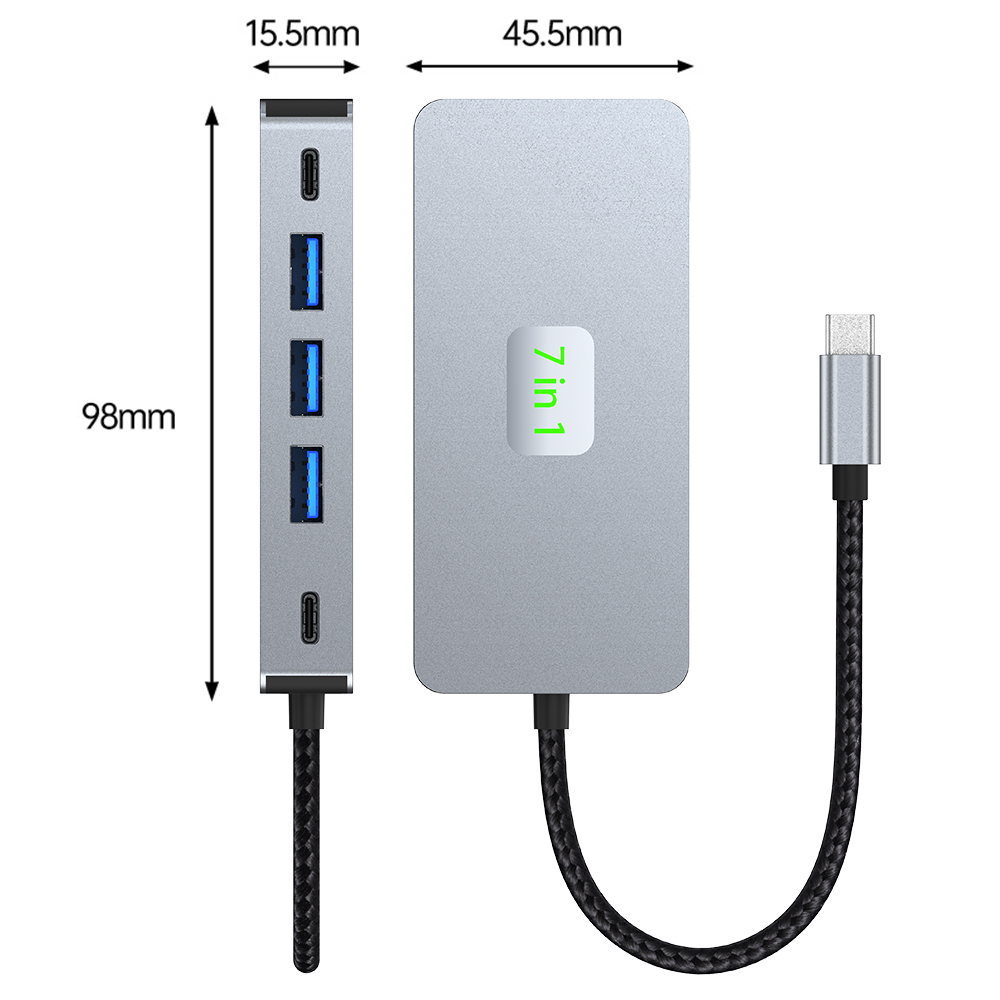 4K60h同屏9合一usb3.0 网口sd tf现货48小发type-c扩展坞 编