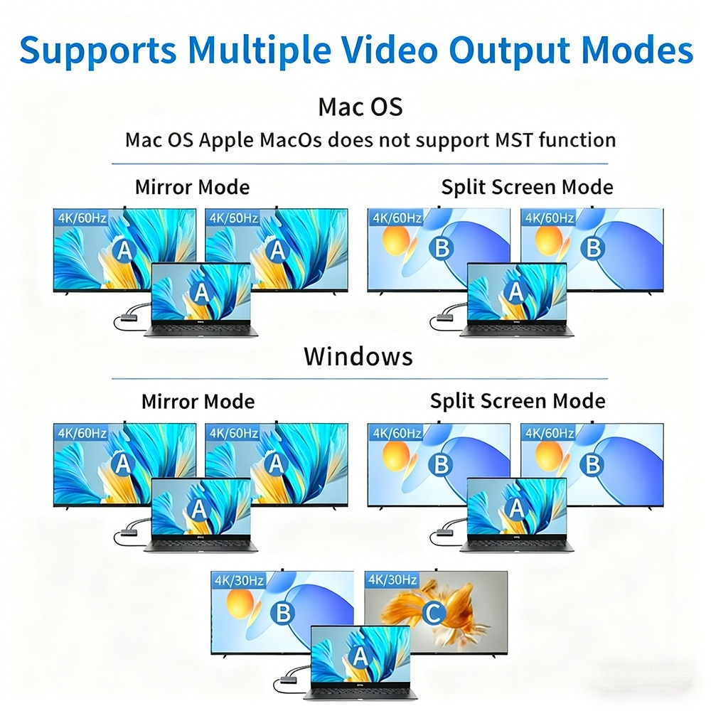 4K 60Hz screen mirroring, 9-in-1 USB 3.0 Ethernet port, SD card, TF card, in stock, small size, Type-C docking station.
