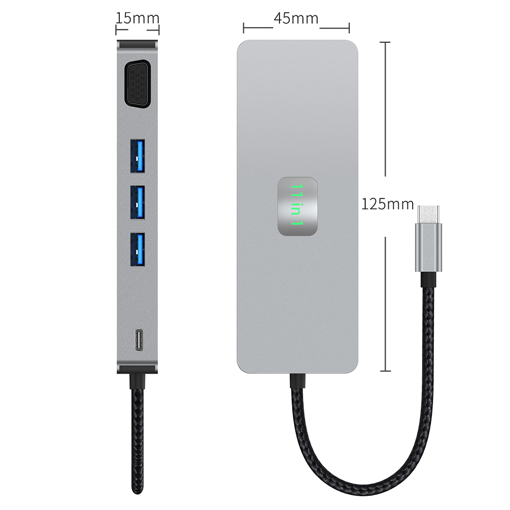 高清4K60h同屏9合一usb3.0 网口sd tf现货48小发type-c扩展坞 