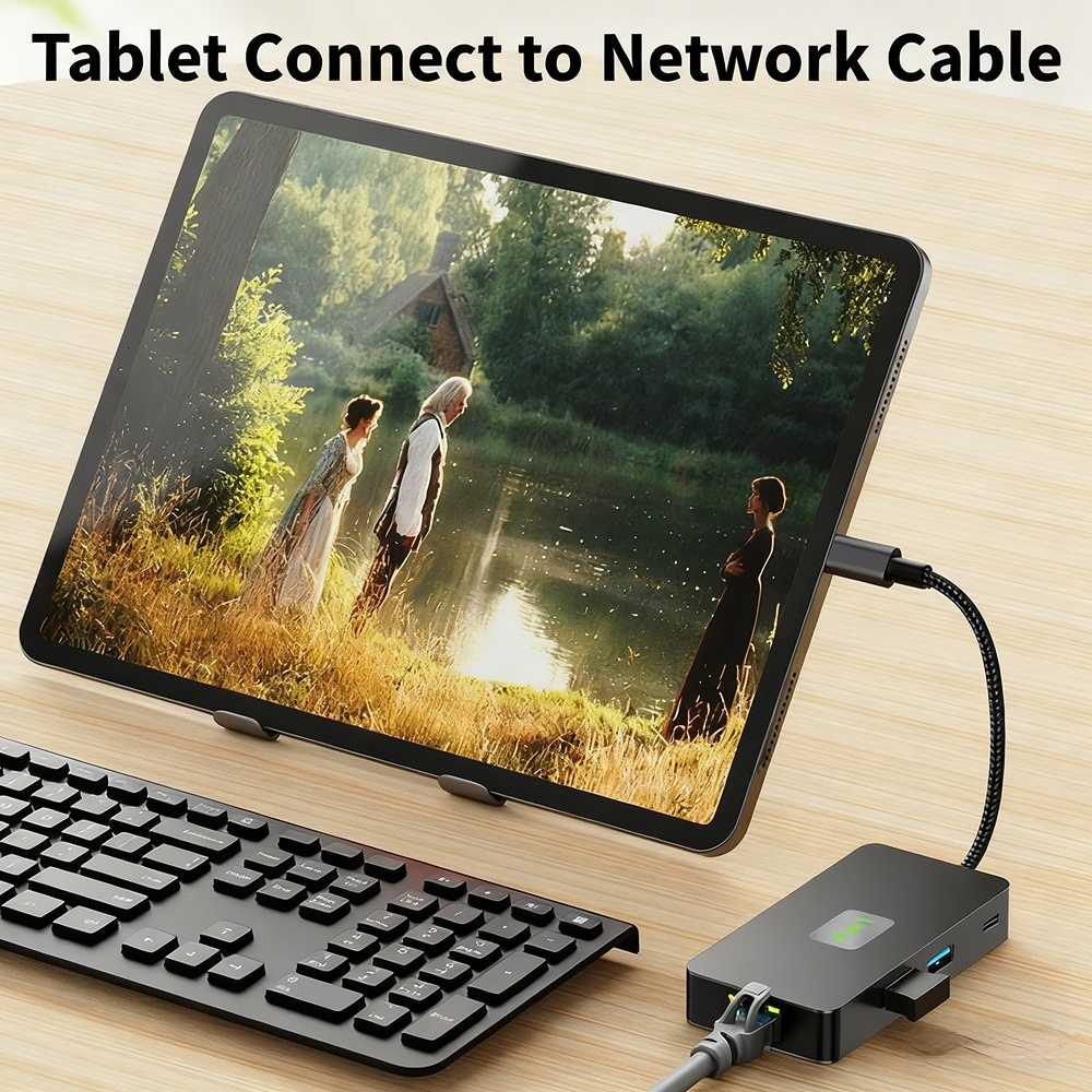 High-definition 4K 60Hz screen mirroring, 9-in-1 USB 3.0 Ethernet port, SD/TF card slot, 48-inch small size, Type-C expansion dock.