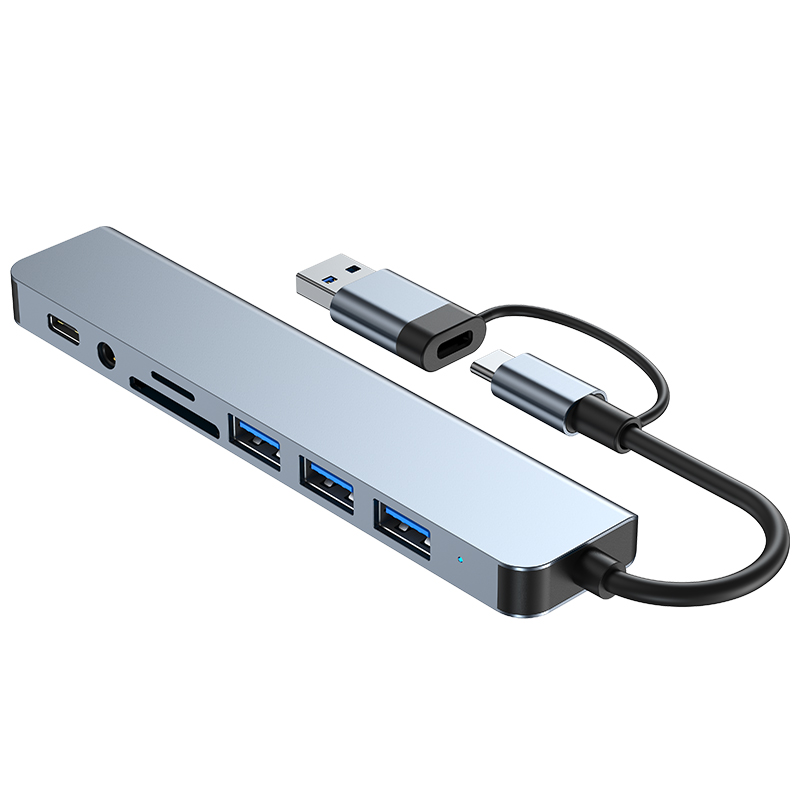 usb type c分线器hub七八合一工厂现货OEM定制48小时发货