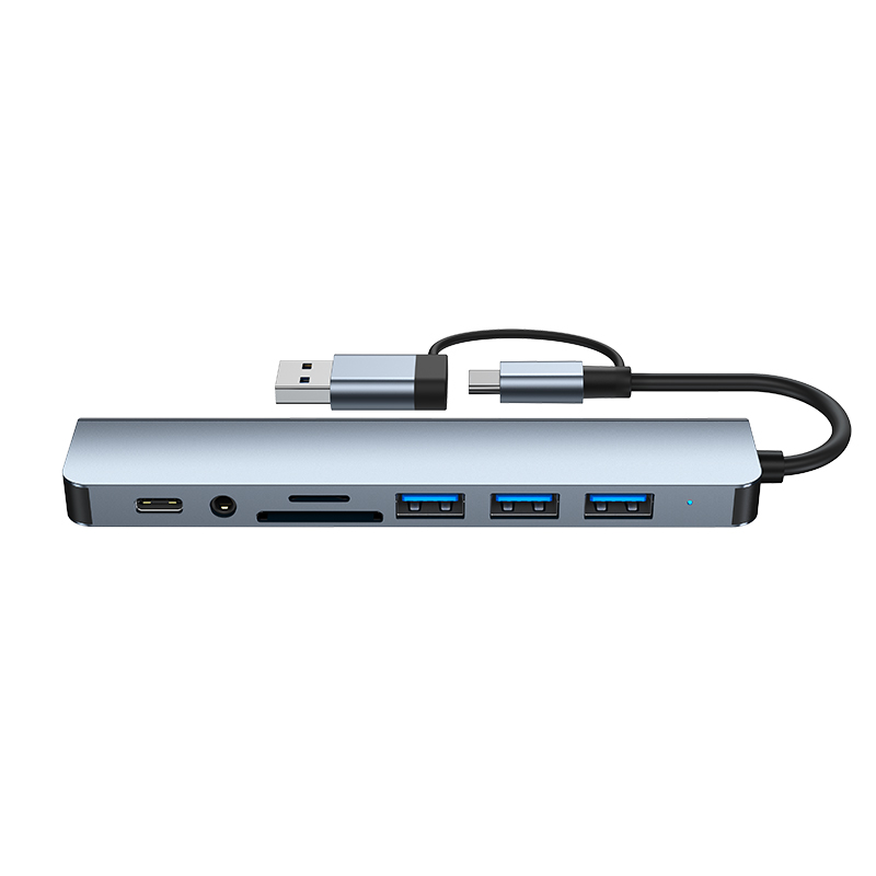 usb type c分线器hub七八合一工厂现货OEM定制48小时发货