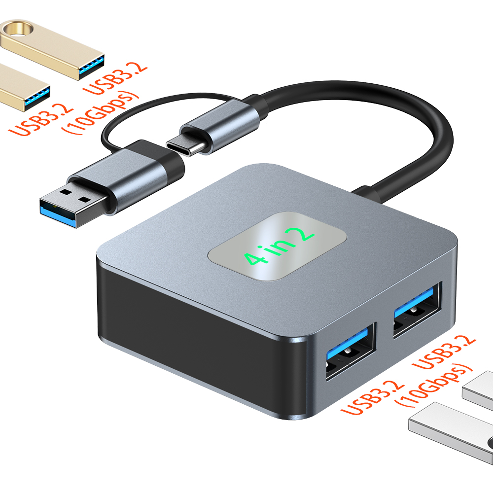 Type-c3.2 hub 笔记本Gen2 集线器一拖四二合一10Gbps分线器